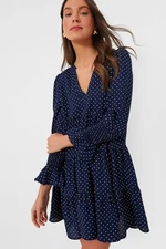 Tuckernuck Pomander Place Navy Polka Dot Kenzo Tiered Dress Sz Large