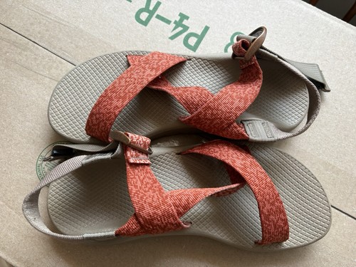 Chaco Mega Z/Cloud Wide-Strap Cushioned Sandal, Women’s 9 - Orange & Tan