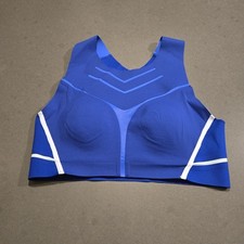 Brooks Women's Size M Dare High-Neck Run Bra Blue White