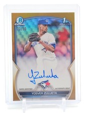YOSVER ZULUETA 2023 BOWMAN CHROME TRUE GOLD 1ST ROOKIE AUTO /50 #CPA-YZ Q6808