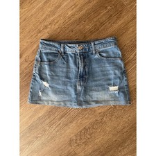 Indigo Rising Denim Skirt Distressed size small Y2k Style Mini Skirt