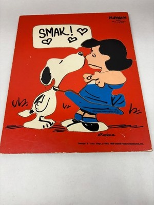 VTG PLAYSKOOL Peanuts Snoopy Lucy Smack wood Puzzle #230-7- 11 pieces 1952-1958