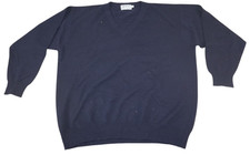 Paolo Negrato XL Herren Pullover Strickpullover Dunkelblau Kaschmir 2 Fädig 54