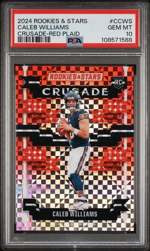 2024 Rookies & Stars Crusade Caleb Williams #C-CWS Red Plaid (RC) PSA 10 Pop 30