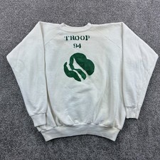 Vintage 80s Girl Scout Sweatshirt Mens 2XL White Crewneck Troop 94 Pullover