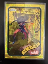 2025 Topps Chrome Marvel Yellow Lava Refractor Ms Marvel #130 16hs