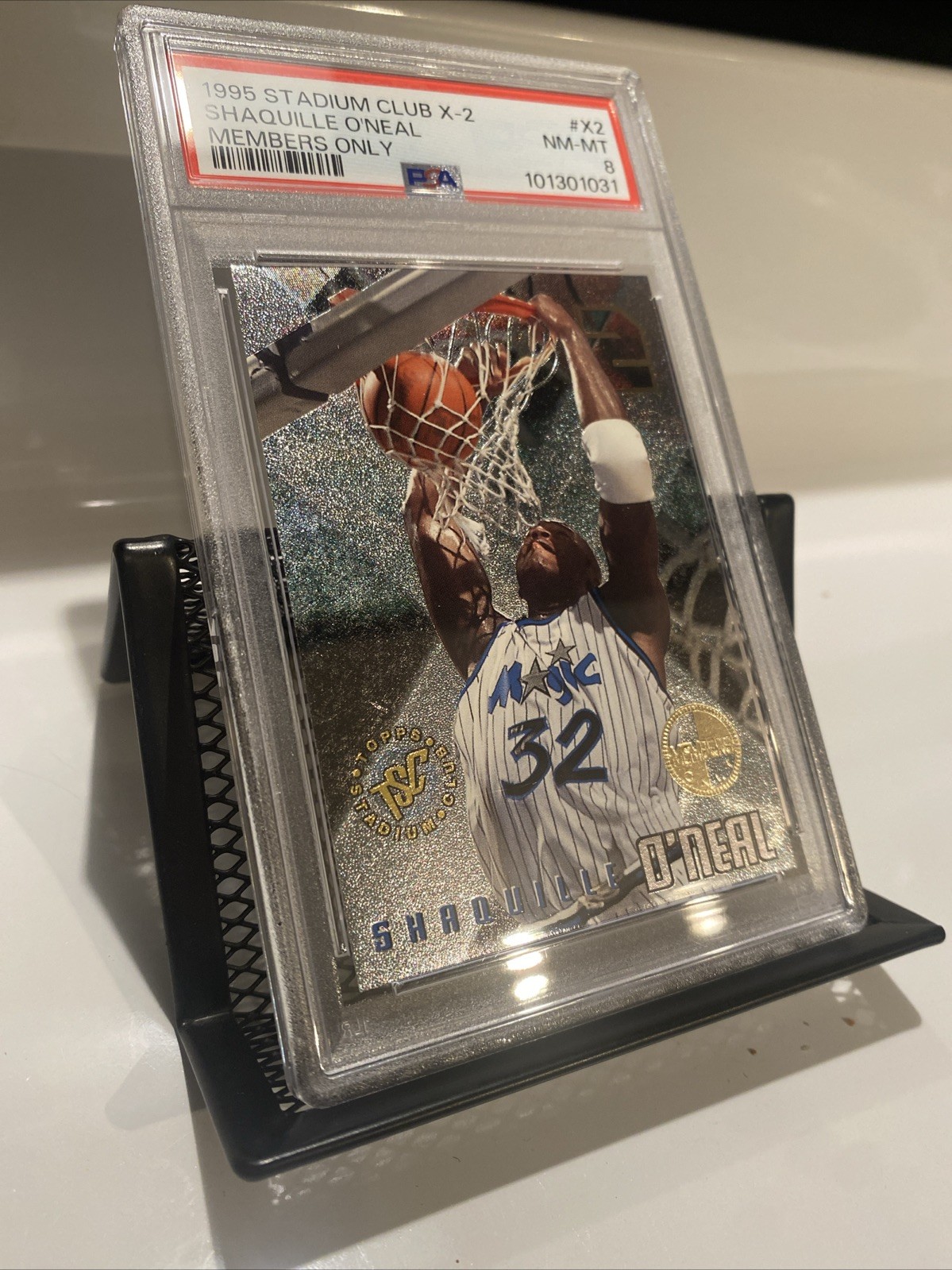 1995-96 Stadium Club X-2 MEMBERS ONLY Shaquille O'Neal PSA 8 NM-MT - Rare view 2
