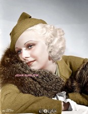 JEAN HARLOW  #6 BEAUTIFUL COLORIZED PHOTO 11 X 8.5 SHIPS FREE