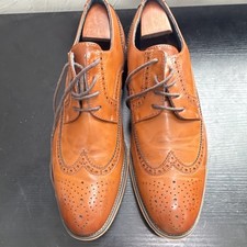 Men's Brown Leather Wingtip Brogue Oxford Dress Shoes Lace Up