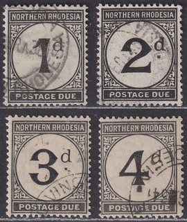 Northern Rhodesia 1929 KGV Postage Due Set Used SG D1 D4 cat £75