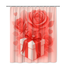 Cute Floral Rose Shower Curtain for Romantic Bathroom Decor