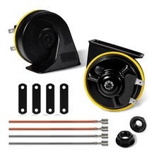 12V Car Horn Electric Snail Horn Loud Dual Tone Waterproof Kit Truck SUV Boat