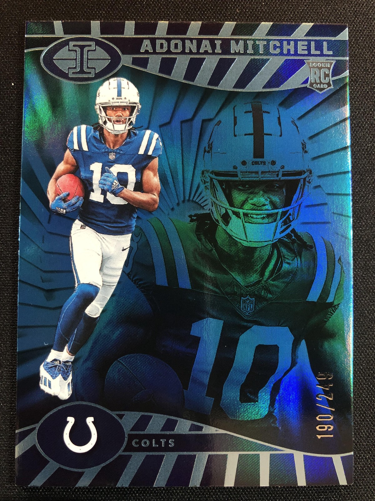 2024 Panini Illusions #36 Adonai Mitchell Light Blue Trophy Collection #/249