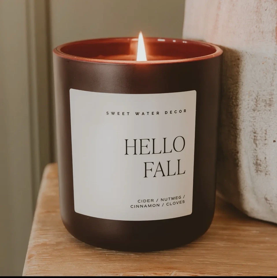 Hello осени пряный тыквы ароматизированная свеча банка натуральный соевый воск, 7 унций, новый в коробке - Изображение 3 из 3