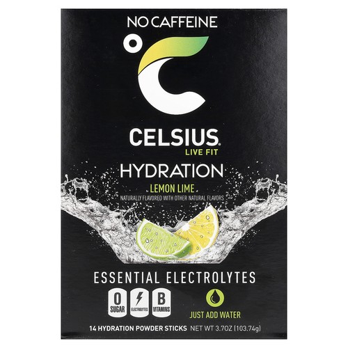 Live Fit, Hydration, Essential Electrolytes, No Caffeine, Lemon Lime, 14