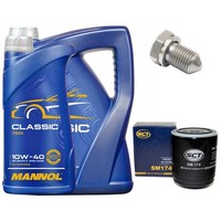 MotoröL Filter Set 10W-40 API SN/CH-4 6 Liter + Schraube FüR Audi A6 A4 Skoda