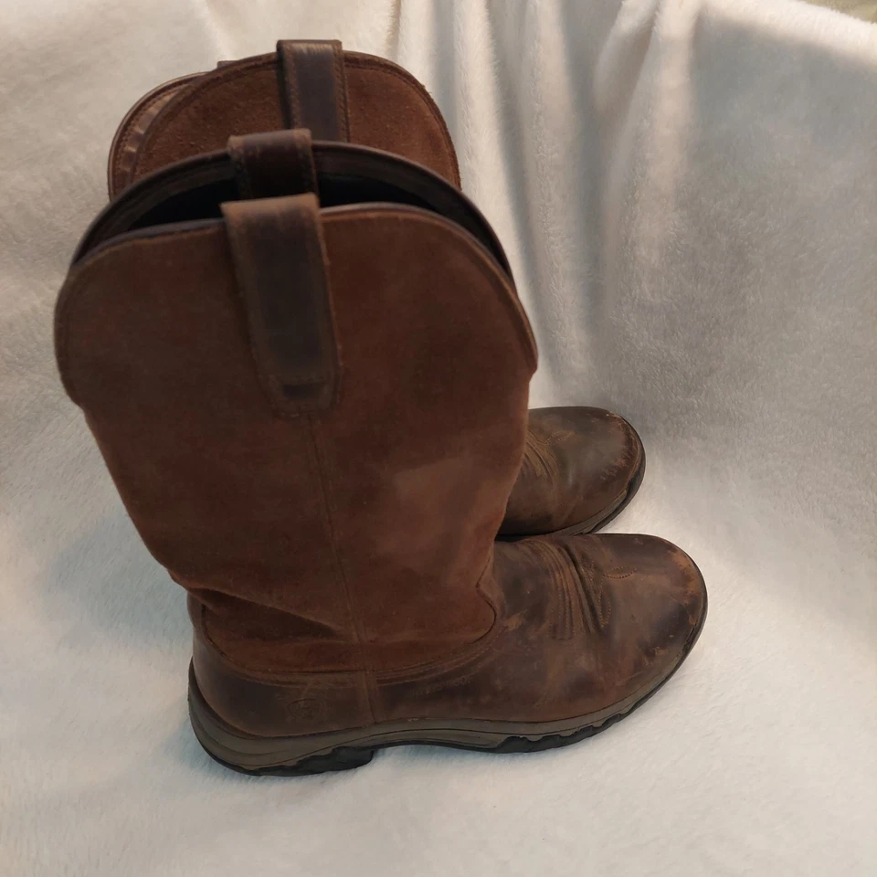 Ariat Terrain Pull On Boot Mujer 8 Marrón Cuero Impermeable Vaquera Western Foto 2 de 4