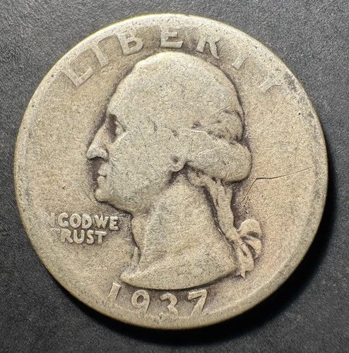 1937-P Silver Washington Quarter (Circulated) - (#3023) Very Fine Condition