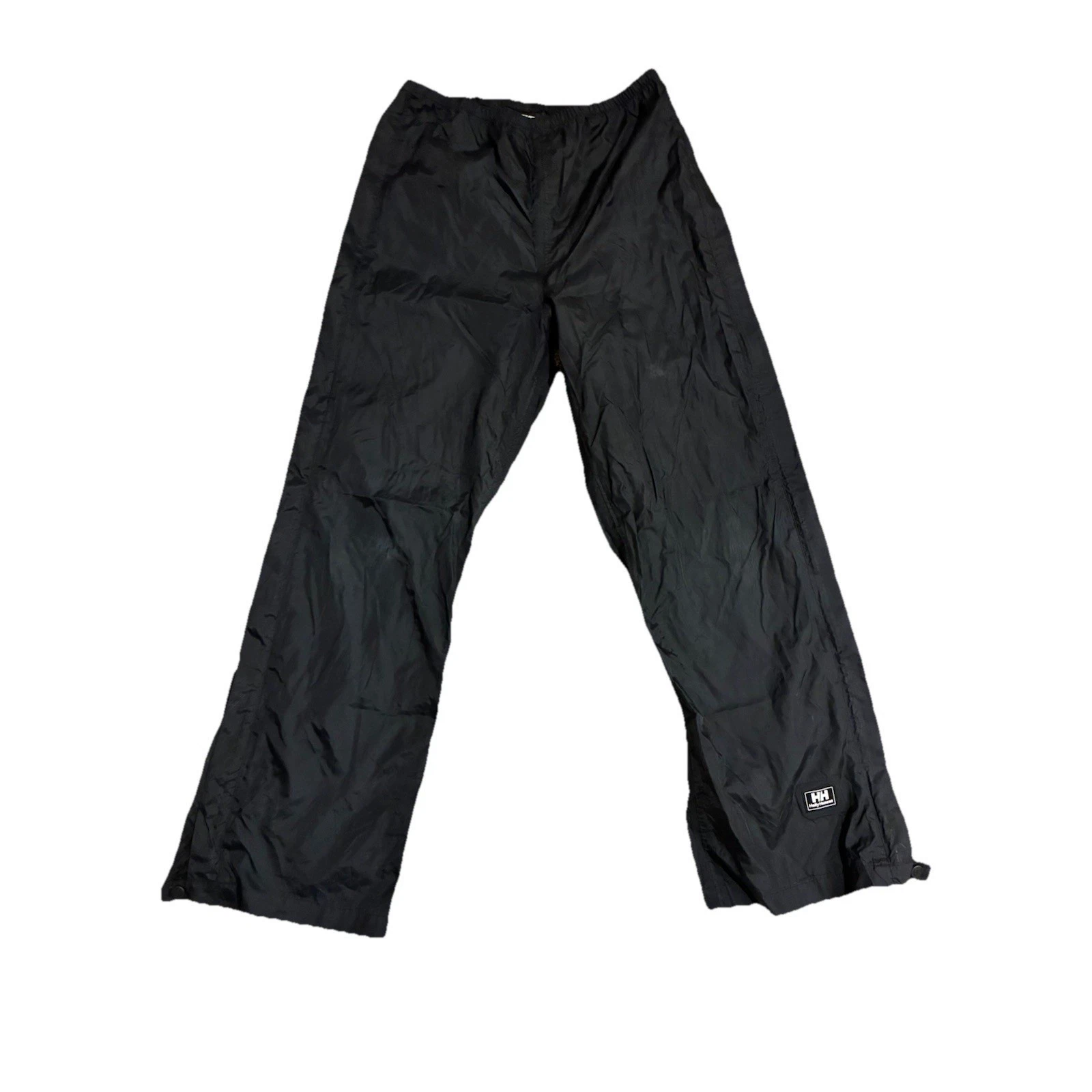 Helly Hansen Pocketable Windbreaker Pants Men's S Black Ripstop Full Zip Sides
