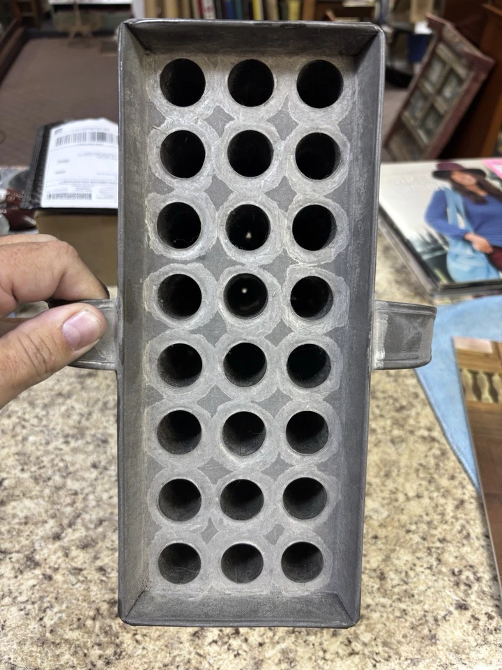 1800S 24 HOLE CANDLE MOLD WITH HANDLES ON BOTH SIDE OF THE PIECE  NICE CONDITION - Image 2 of 4