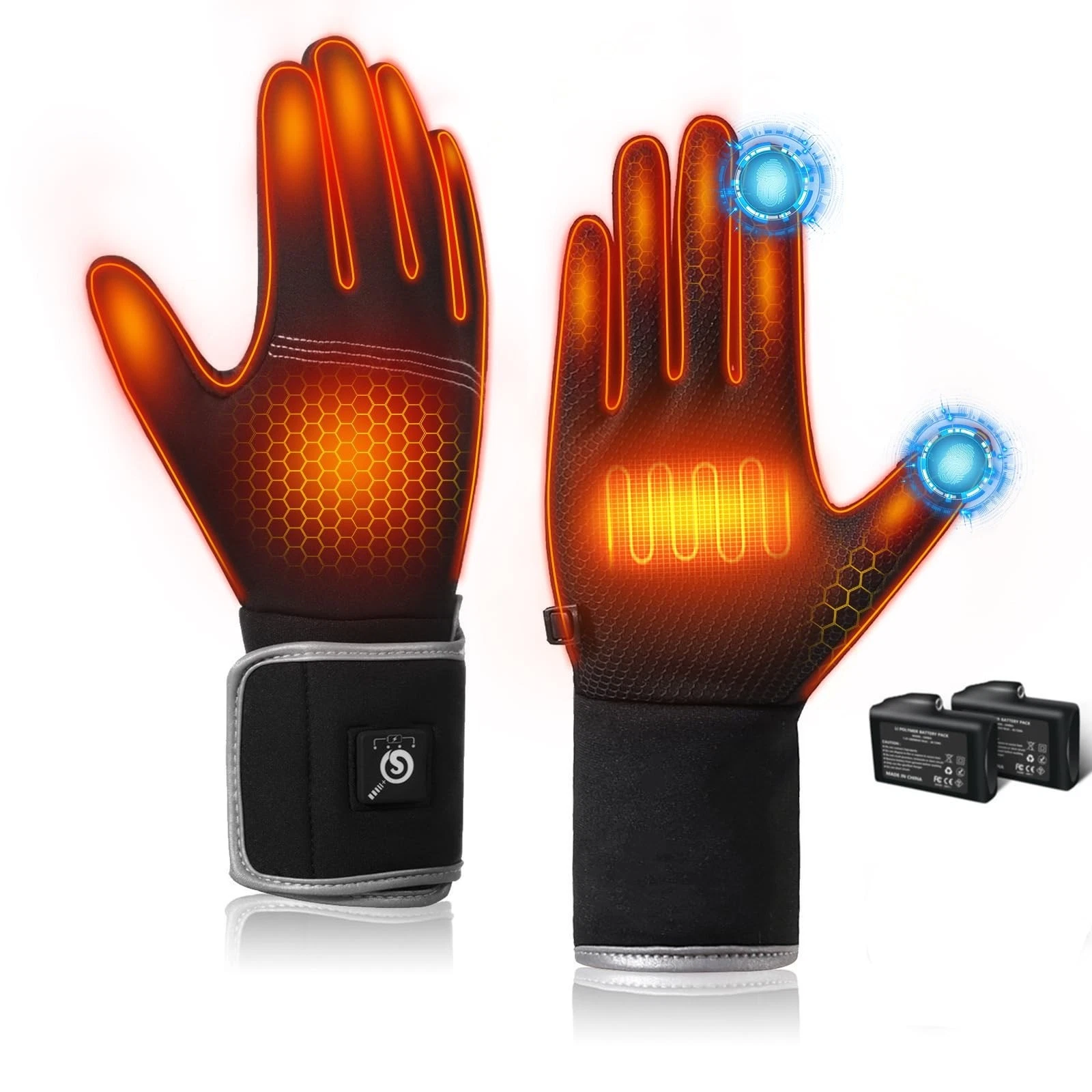 Heated Glove Liners for Men Women Thin Flexible Rechargeable Electric Gloves XXS