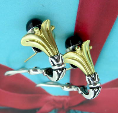 Caviar Lagos Arcadia 18k Gelbgold/Sterling Silber Omega Back Piercing Ohrringe