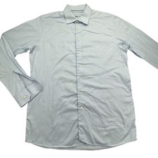 ETON Dress Shirt Mens 17.5 White Blue Checkered Long Sleeve Collared Button Down