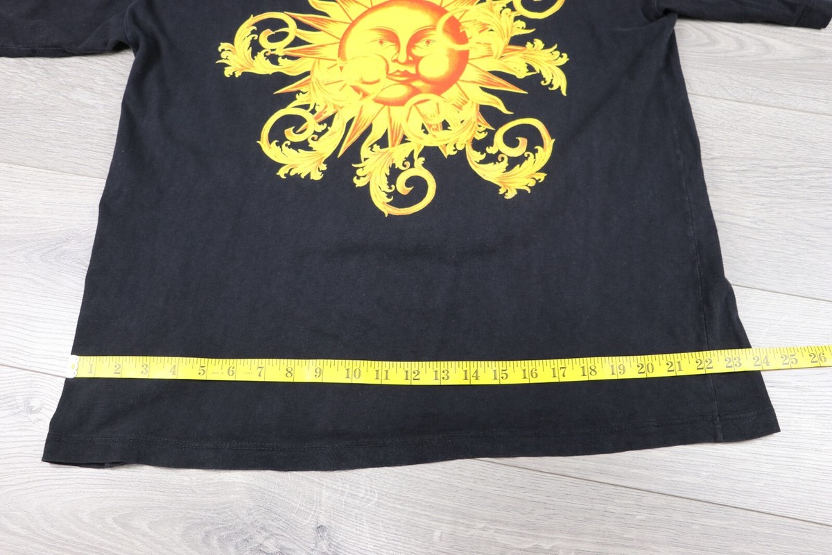 GIANNI VERSACE PROFUMI SUN Vintag 90s Black Used Cotton T GIANNI VERSACE PROFUMI SUN Vintag 90s Black Used Cotton T