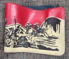 DAVY CROCKETT Vintage Red/Yellow Plastic Wallet 1950's Slightly Warped