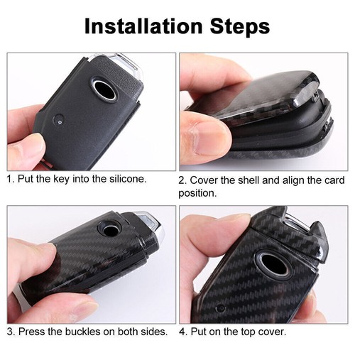 Fit Kia Sorento Sportage Stinger Carbon Silicone Car Remote Key Cover Case - Picture 3 of 12