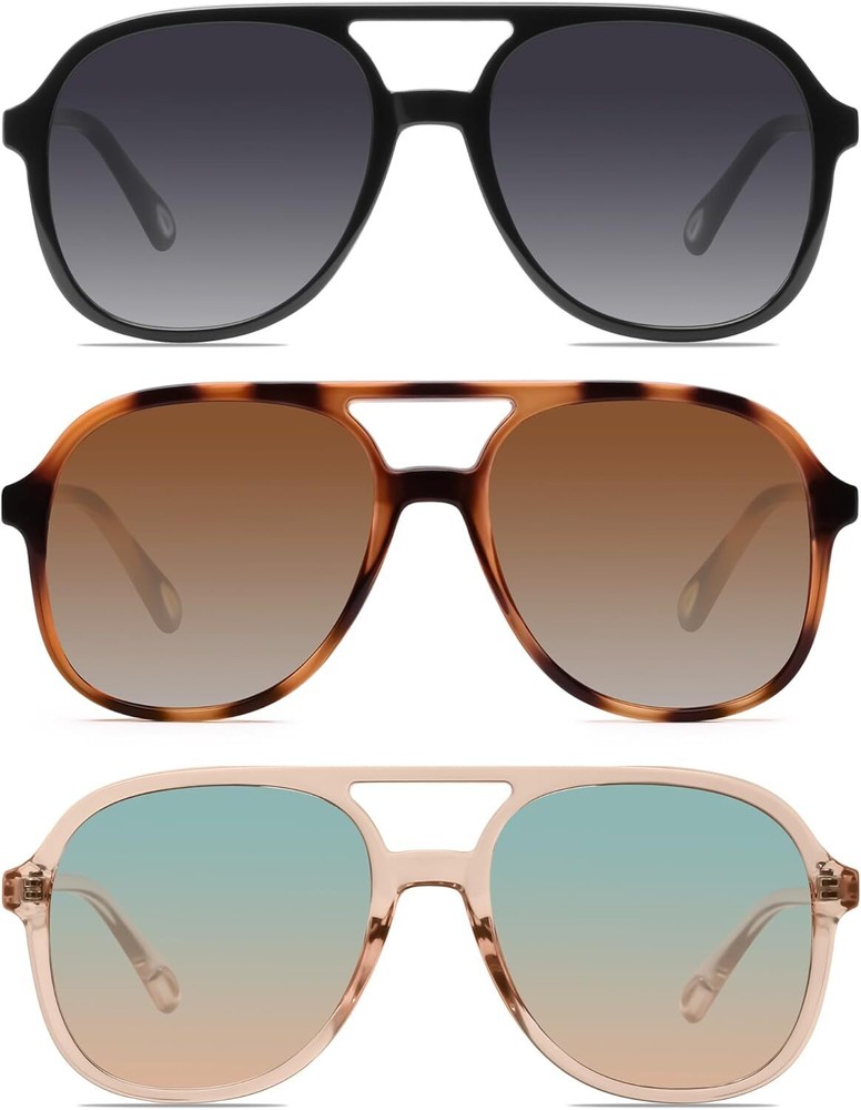 Retro 3 Sunglasses in Black, Grey, Brown Tortoise, Clear, and Green Styles