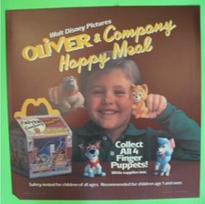 1998 DISNEY'S OLIVER AND COMPANY MCDONALDS HAPPY MEAL TOYS - U - PICK