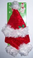 SANTA Red Cat Hat and scarf with white fur trim Ms Claus "Ready for Mistletoe"