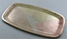xxxLARGE Los Castillo Serving Tray Mixed Married Metals Silver Brass Copper 1950