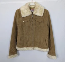 Vintage Y2K 90s Seventy Seven XL Sherpa Corduroy Jacket Coat Zip Up Penny Lane