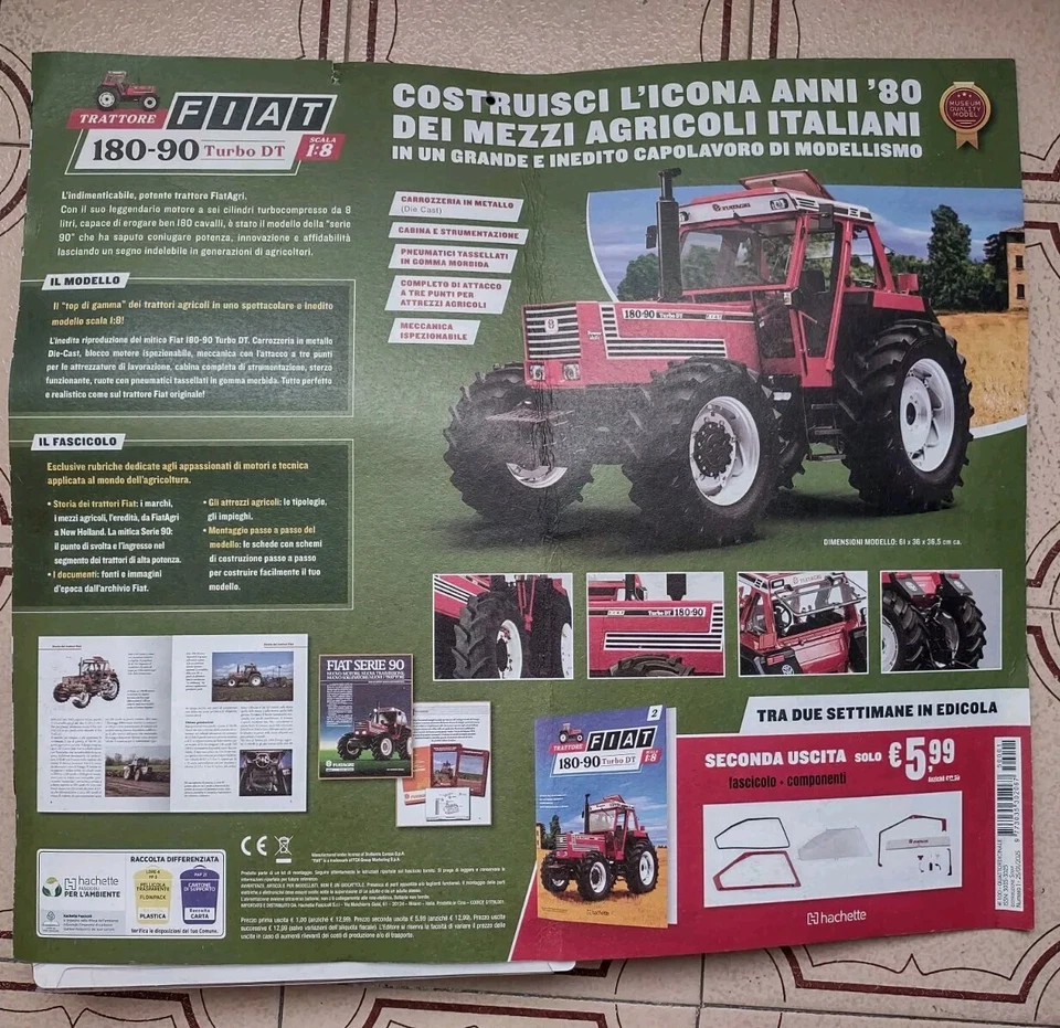 "Costruisci Il Re Dei Trattori" Fiat 180-90 TURBO DT Scala 1/8 **Test Hachette** - Immagine 2 di 2