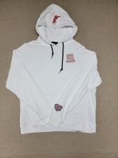 NO BOUNDARIES Women's SMALL 34-35 Pullover Hoodie Pockets White Patches -Spot