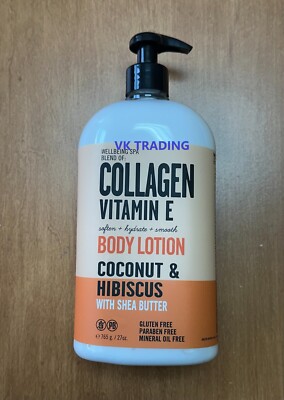 WELLBEING SPA~ COLLAGEN VITAMIN E BODY LOTION Coconut Hibiscus Shea Butter 765g