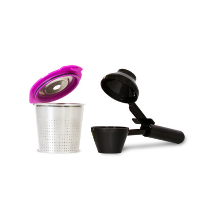Cafe-Flow Stainless Steel by Perfect Pod +EZ-Scoop for Keurig 1.0 K15 B31 K10 