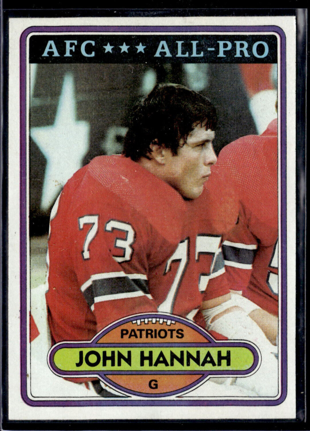 1980 Topps #230 John Hannah AFC All Pro Patriots (HOF) EX (small dent)