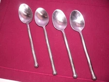 4 Soup Spoons Gourmet Settings EXOTIQUE PLATINUM Stainless Flatware 8 In GF1