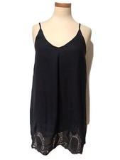 Tobi Navy Lined Lace Summer Dress Spaghetti Strap Size S Euc