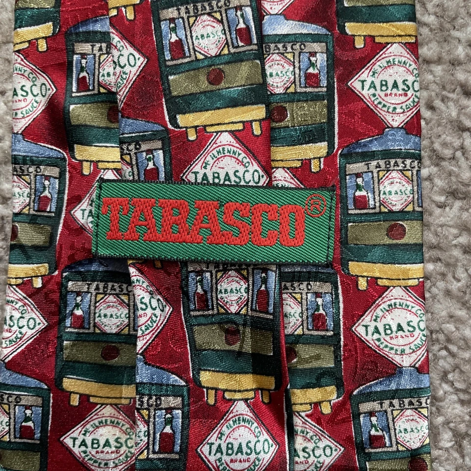 Vintage Tabasco Neck Tie Port of New Orleans 100% Silk Made in USA - Image 3 of 4