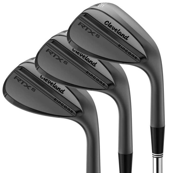 Cleveland RTX 6 Black Satin 52*, 56*, 60* Wedges Mid Bounce Left