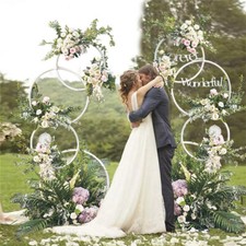 Metal Round Flower Balloon Arch Backdrop Stand Wedding Birthday Party Display US