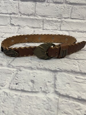 Vintage Leatherock: Genuine leather belt Vintage Ladies LEATHEROCK USA Brown Leather Belt With  main image 4