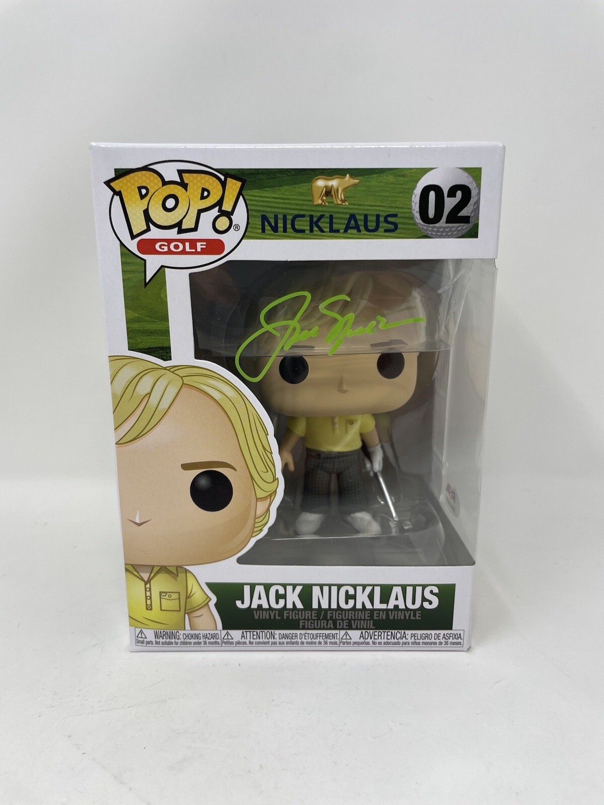 JACK NICKLAUS SIGNED AUTOGRAPH FUNKO POP GOLDEN BEAR PSA/DNA COA THE MASTERS