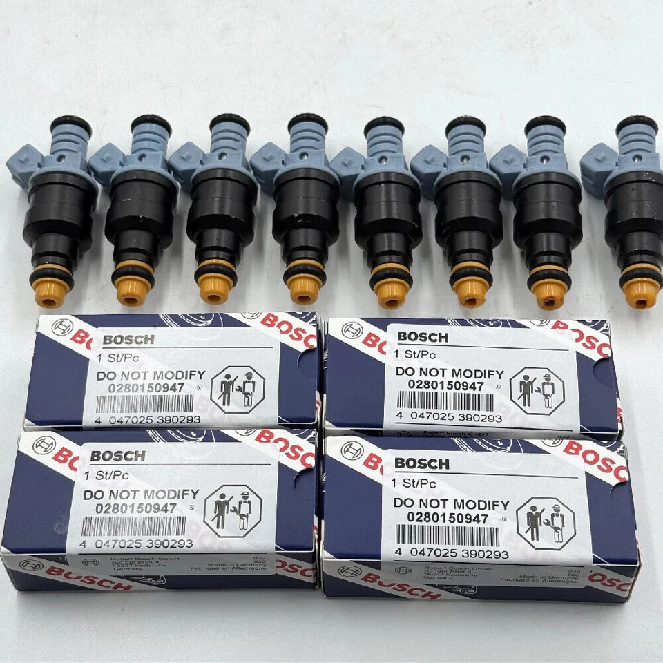 8X Bosch 0280150947 25LB Fuel Injectors For 1991-97 Ford F250 F350 MUSTANG 7.5L Foto 2 de 4