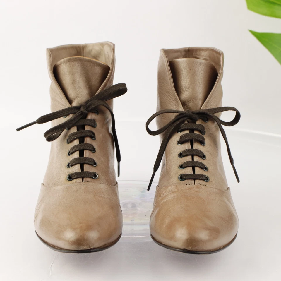 Bota de mujer Coclico talla 38 7,5 marrón topo botín con cordones botín retro victoriano Foto 2 de 4