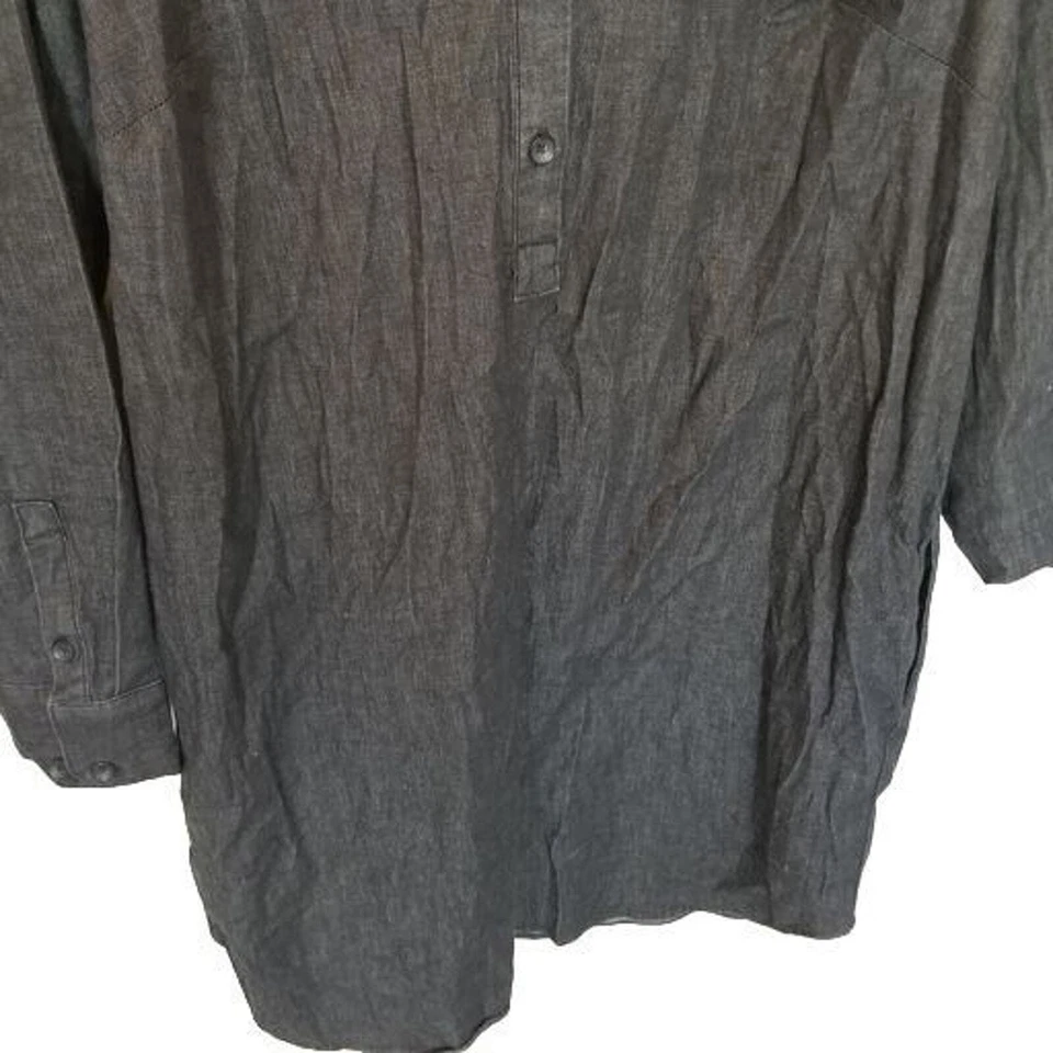 Universal Standard Dress Tunic Dress Mini Dress Denim Dress Shirt Dress XS Black - Image 4 of 4